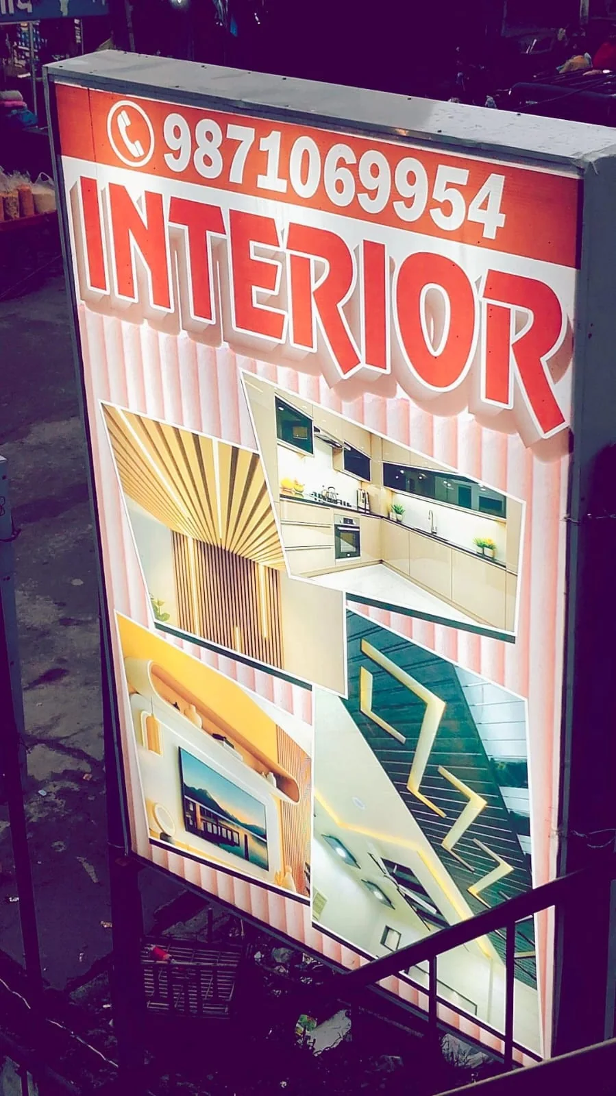 Interior Design Studio storefront signage in Noida